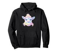 Smiling Baby Lamb Winter Farm Animal Character Graphic Sheep Pullover Hoodie