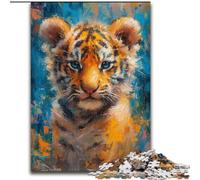 Smiling Baby Tiger Jigsaw Puzzles for Adults 1000 Puzzles for Adults Fun at Home Activities, Birthday Present, Travel Gifts size 50x75cm