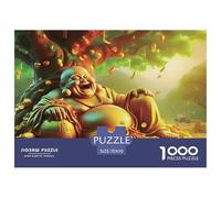 Smiling Buddha Statue Jigsaw Puzzle for Adults 1000 Piece Jigsaw Puzzle Under Tree Puzzle Game for Family Paper Material Relaxation 70x50cm/1000pcs