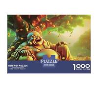 Smiling Buddha Under Tree Jigsaw Puzzle for Adults 1000 Piece Jigsaw Puzzle Paper Focus Decor 38x26cm/1000pcs