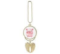 Smiling Car Pendant, Rear View Mirror Hanging Ornament, Auto Decor for Rearview Mirror, Keychain Golden-Style