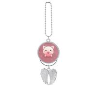 Smiling Car Pendant, Rear View Mirror Hanging Ornament, Auto Decor for Rearview Mirror, Keychain Silver-Style