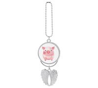 Smiling Car Pendant, Rear View Mirror Hanging Ornament, Auto Decor for Rearview Mirror, Keychain Silver-Style