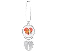 Smiling Car Pendant, Rear View Mirror Hanging Ornament, Auto Decor for Rearview Mirror, Keychain Silver-Style