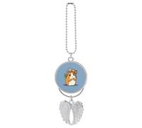 Smiling Car Pendant, Rear View Mirror Hanging Ornament, Auto Decor for Rearview Mirror, Keychain Silver-Style