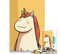 Smiling Cartoon Unicorn Puzzles for Adults 1000 Pieces Strengthen Memory Stress Relief Smooth Edge Heartfelt Gift 50x75cm