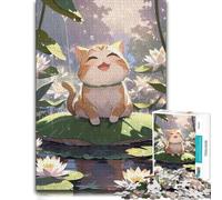 Smiling Cat in Rain Jigsaw Puzzle 1000pcs (52x38cm) for Adults | A New Year screen-free activity on winter weekends for screen-free time.