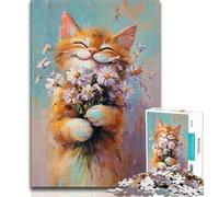 Smiling Cat Jigsaw Puzzles for Adults 1000 Jigsaws,Challenging To Complete But Fun And Humorous Unique Home Decor And Gifts (38x26cm)