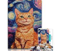 Smiling Cat Jigsaw Puzzles for Adults Teenagers Jigsaws Puzzle,Educational Games Home Decoration Suitable for Desktop Decoration (75x50cm)