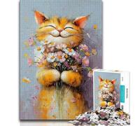 Smiling Cat Puzzles for Teenagers Teens 1000pc Puzzle,Educational Games Home Decoration Deal As Gifts for The Whole Family (38x26cm)