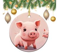 Smiling Ceramic Christmas Ornaments 3 Inch Vintage Hanging Baubles with Gold String for Xmas Tree Decorations Holiday Party Yard Garden Home Decor Festive Keepsake Gift Exchange