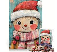 Smiling Christmas Girl 1000 Piece Jigsaw Puzzles for Adults Memory Boost Family Joy Pattern Assembly Santa Wish Pick 38x52cm