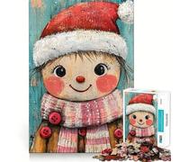 Smiling Christmas Girl 1000 Piece Jigsaw Puzzles for Adults Memory Boost Family Joy Pattern Assembly Santa Wish Pick 38x52cm