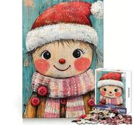 Smiling Christmas Girl for Adults 1000 Piece Puzzle Mind Exercise Toy Gentle Leisure Design Assembly Seasonal Gift 50x75cm