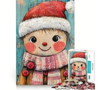 Smiling Christmas Girl for Adults 1000 Piece Puzzle Mind Exercise Toy Gentle Leisure Design Assembly Seasonal Gift 50x75cm