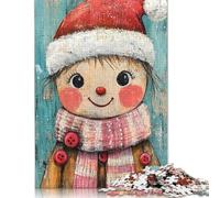Smiling Christmas Girl Puzzles Jigsaw Puzzle 500 Pieces for Adults Creative Jigsaw Puzzles Difficult Puzzle Challenging Game Gift Toys Teens Family Puzzles 500pcs (52x38cm)