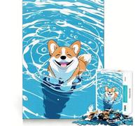Smiling Corgi in Water 1000 Piece Jigsaw Puzzles for Teenagers Cognitive Toy Slow Enjoy Premium Edge Santa Wish Pick 50x75cm