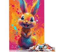 Smiling Cute Bunny Puzzle Creative Games 100 Percent Recycled Cardboard Jigsaw Puzzle for Adult 1000pcs (75x50cm)