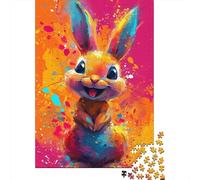 Smiling Cute Bunny Puzzle Educational Games Family Activities Premium Cardboard Jigsaw Puzzle for Women Men 1000pcs (38x26cm)