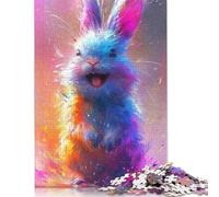 Smiling Cute Bunny Puzzle Family Fun 100% Recycled Cardboard Jigsaw Puzzle for Kids And Adults Age 12 Years Up 1000pcs (38x26cm)