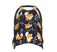 Smiling Cute Fox Print Baby Car Seat Covers, Breathable Nursing Cover Breastfeeding Cover, Stroller Covers, Multi-use Infant Carseat Canopy, Baby Boys Girls Newborn Essentials