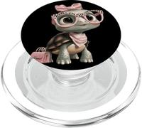 Smiling Cute Turtle Baby Tortoise Kawaii Reptile Graphic PopSockets PopGrip for MagSafe