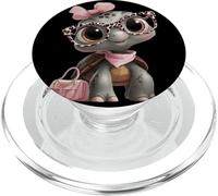 Smiling Cute Turtle Baby Tortoise Kawaii Reptile Graphic PopSockets PopGrip for MagSafe