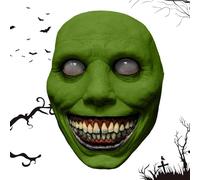 Smiling Demon Halloween Masque - Costume Accessory, Ghost Zombie Masquerade, Creepy Breathable Horror, Scary Devil Cosplay Prop, Ghost Zombie Masquerade | Realistic Demon Masque Events