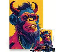 Smiling Devil Monkey Jigsaw 1000 Pieces for Teenagers Logic Boost Toy Calming Play Premium Edge Art Collectible 38x52cm