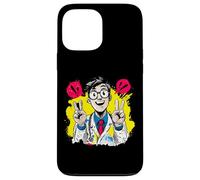 Smiling Doctor Double Peace Retro Pop Graphic Sign Gesture Case for iPhone 13 Pro Max