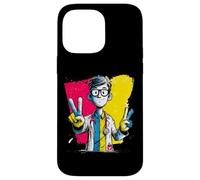 Smiling Doctor Double Peace Retro Pop Graphic Sign Gesture Case for iPhone 14 Pro Max
