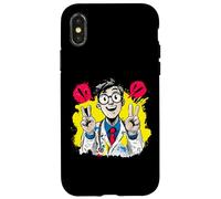 Smiling Doctor Double Peace Retro Pop Graphic Sign Gesture Case for iPhone X/XS