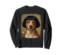 Smiling Dog Bob Haircut Funny Canine Portrait Sweatshirt