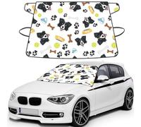 Smiling Dog Border Collie, Car Windshield Cover, Protective Windscreen Cover - Snow Ice Sun UV Dust Water Resistant - Fit for Most Cars