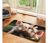 Smiling Dog Food Mat, Absorbent Pet Feeding Mat for Food and Water Bowls Non-Slip Placement Pad for Floors Waterproof Quick Dry Water Dispenser Mat for Dogs Puppy Cats 12x18 Inch