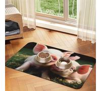 Smiling Dog Food Mat, Absorbent Pet Feeding Mat for Food and Water Bowls Non-Slip Placement Pad for Floors Waterproof Quick Dry Water Dispenser Mat for Dogs Puppy Cats 16x24 Inch