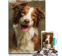 Smiling Dog Jigsaw Puzzles for Adults 1000 Piece,Help The Brain Exercise Addictive Toys to Cultivate Patience Suitable for Couples 50x75cm