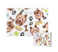 Smiling Dog Yorkshire Terrier,1000 Pieces Wooden Jigsaw Family Game Jigsaw Puzzles for Adults Teens Home Decor