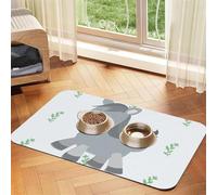 smiling donkey Pet Water Absorbent Faux Leather Feeding Mat 40x60cm Non Slip Durable Mat for Cat and Dog Bowls