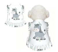 smiling donkey Ruffle Dog Dress Frilly Sleeveless Breathable Summer Party for Small Dogs Cats L