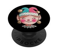 Smiling Elf Jester Hat Christmas Fun PopSockets Adhesive PopGrip