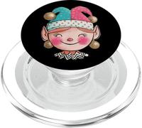 Smiling Elf Jester Hat Christmas Fun PopSockets PopGrip for MagSafe
