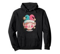 Smiling Elf Jester Hat Christmas Fun Pullover Hoodie