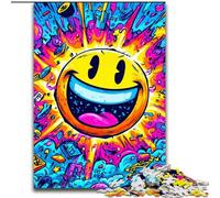 Smiling Emoticon Jigsaw Puzzles for Teenagers 1000 Piece, Stress Reliever Staycation Kill Time Parent-child Interaction (size 50x75cm)