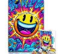 Smiling Emoticon Puzzles for Adults And Teenagers,Challenging To Complete But Fun And Humorous Birthday Present,Gifts,Wall Art (38x26cm)