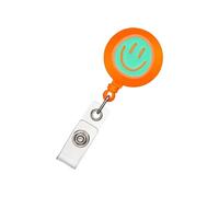 Smiling Face Badge Holder Doctor Nurse Badge Holder with Metal Pocket Clip Portable Smile for Office