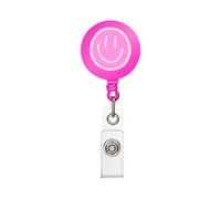 Smiling Face Badge Holder Doctor Nurse Badge Holder with Metal Pocket Clip Portable Smile for Office