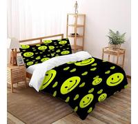 Smiling Face Bedding 3D Art Printed Duvet Cover Set European Style Hypoallergenic 3 Pcs 100% Pure Cotton,for Adults With Pillowcase Super King(260x220cm)