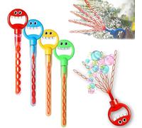Smiling Face Bubble Wand 32 Hole Magical 5-Claw Smiley Bubble Stick Interactive Toys Handheld Blower for Kids Summer Camping Party Favor Outdoors Activity Games (4PCS)