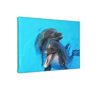 Smiling Face Dolphins Frameless Painting 20x30 (Horizontal) Home Living Room Canvas Wall Decoration Painting